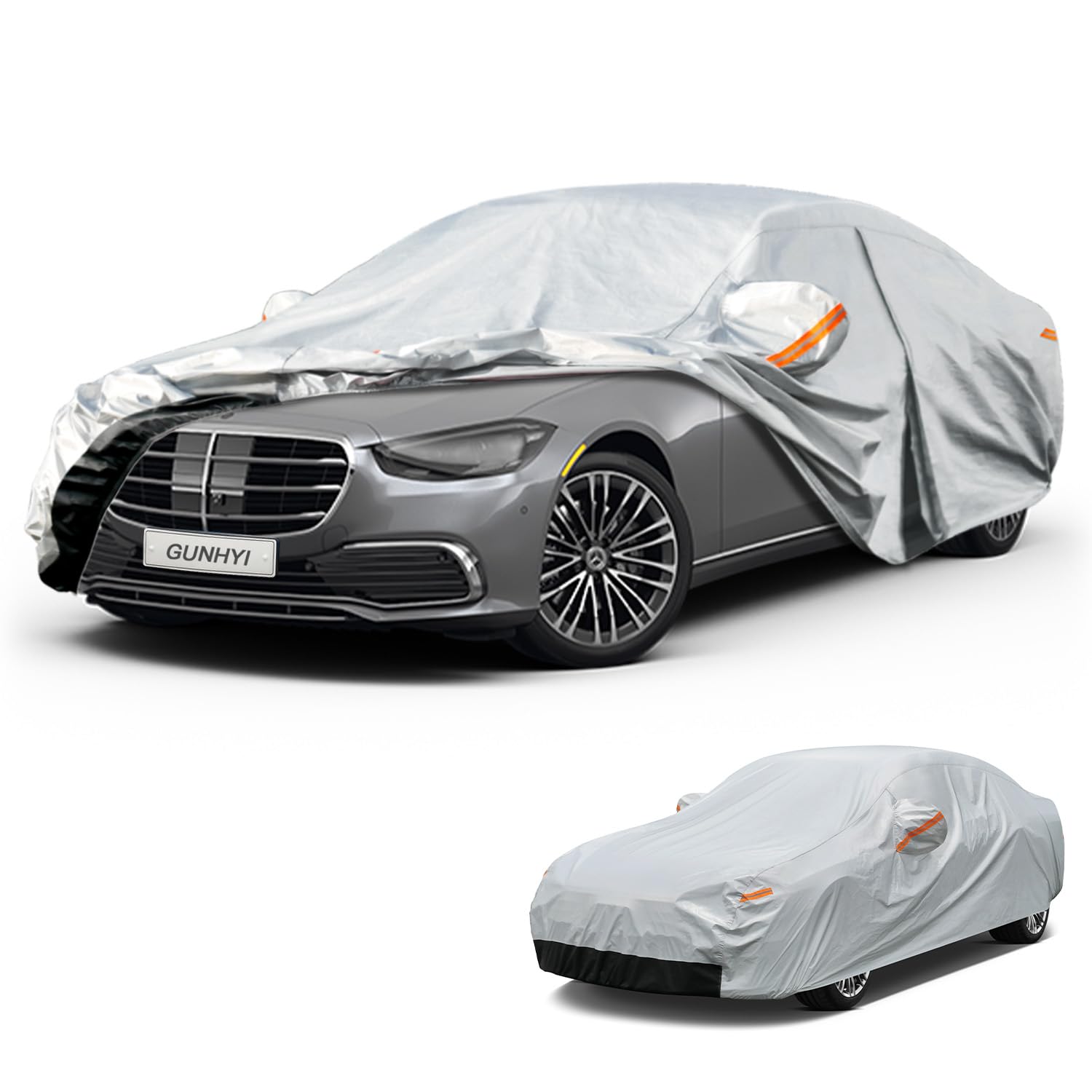 GUNHYI 6 Layer Car Cover Custom Fit Mercedes-Benz S-Class S250 S300 S350 S400 S450 S550 S560 S600 (1972-2026) Waterproof All Weather, Heavy Duty Outdoor Snow Sun Rain Uv Protection