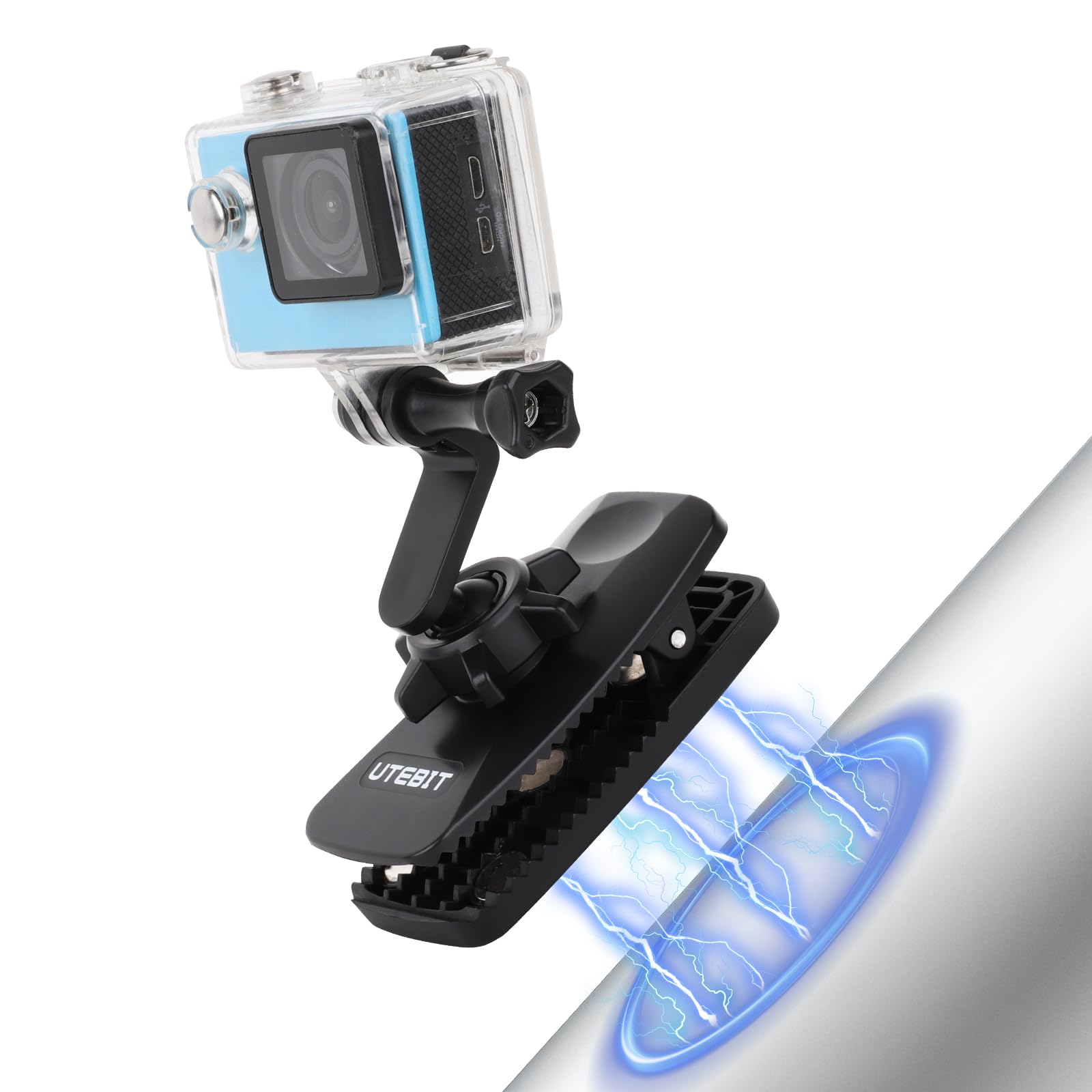 UTEBIT Strong Magnetic Mount, 360° Rotating Backpack Clip Car Sun Visor Mount for DJI Osmo Nano GoPro Action Camera Accessories for Hero 13 Insta360