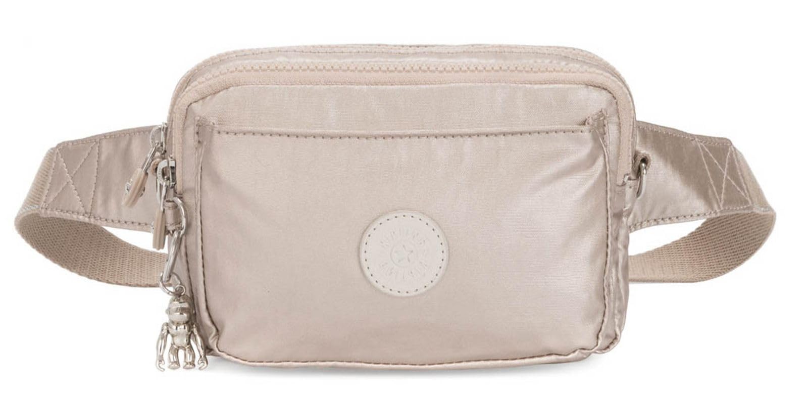 Kipling ABANU Multi Small Crossbody Convertible to waistbag, Metallic Glow (Silver)