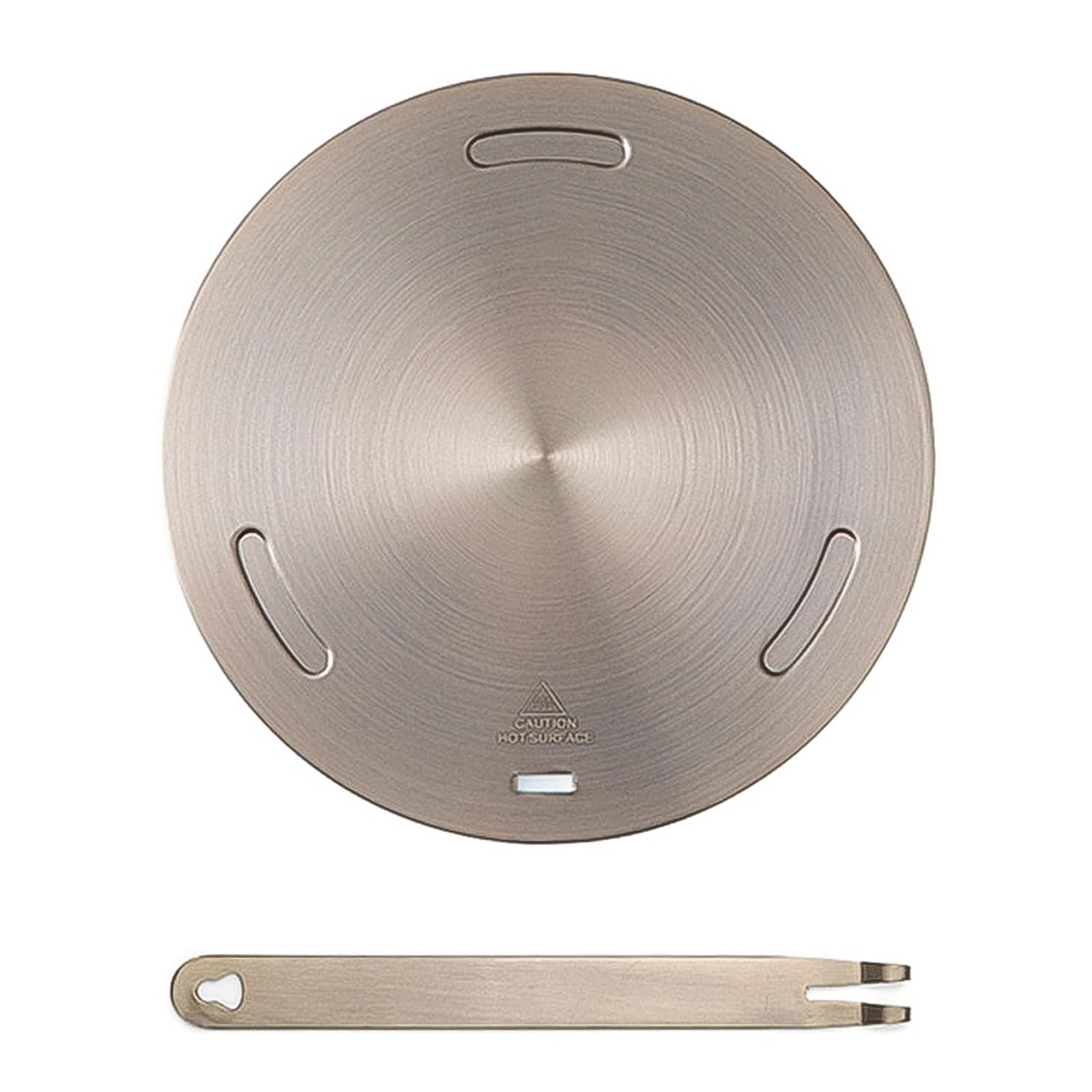 Induction Adapter Stainless Steel Induction Diffuser 16cm Detachable Handle Disk Adapter for Cooktop Coffee Makers and Cookware, Gold