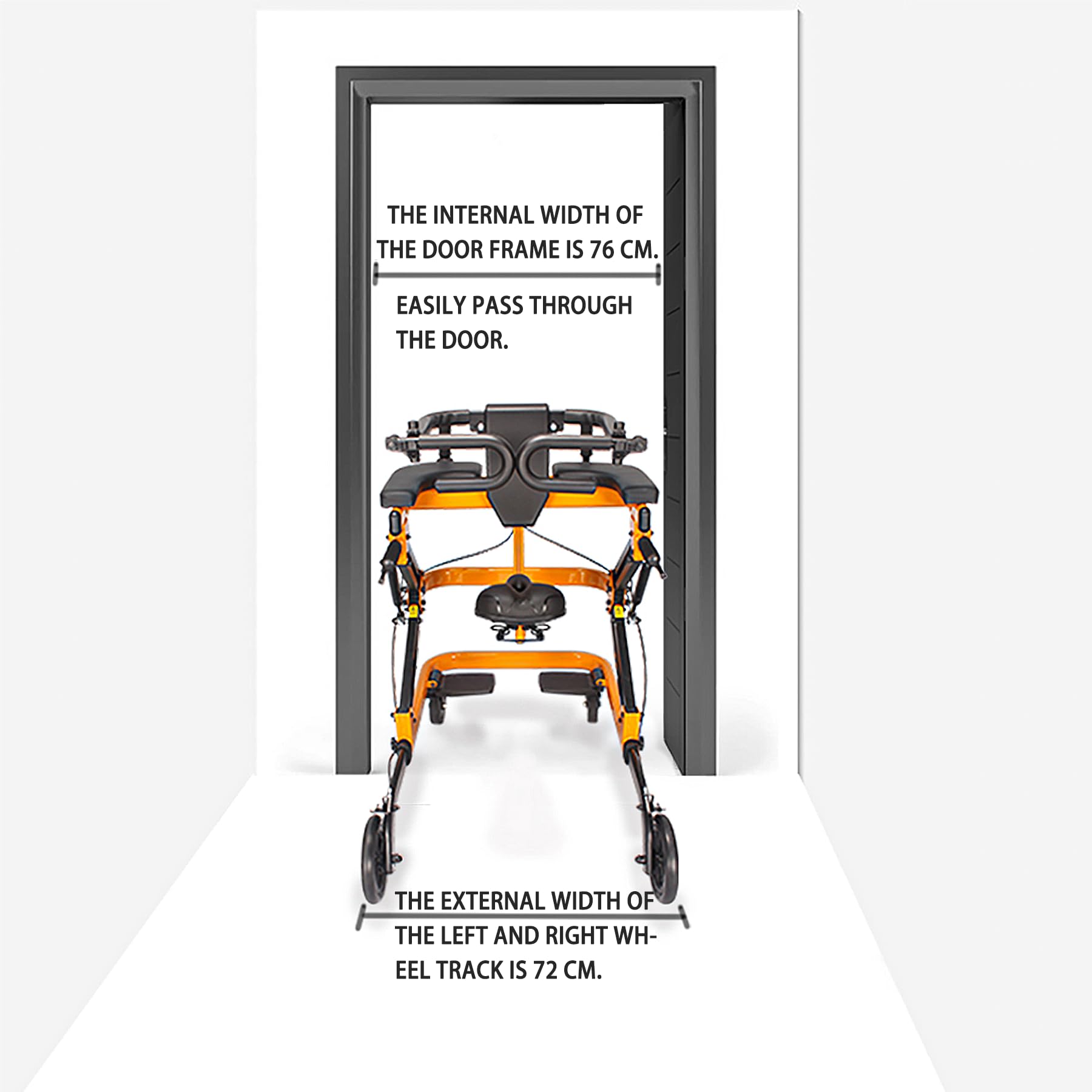 Walker di Riabilitazione Multifunzionale con addestramento in Piedi, Camminata e Carrello, Altezza Regolabile, Design Anti-inclinazione, Ideale per l'uso di casa e Clinica Yellow