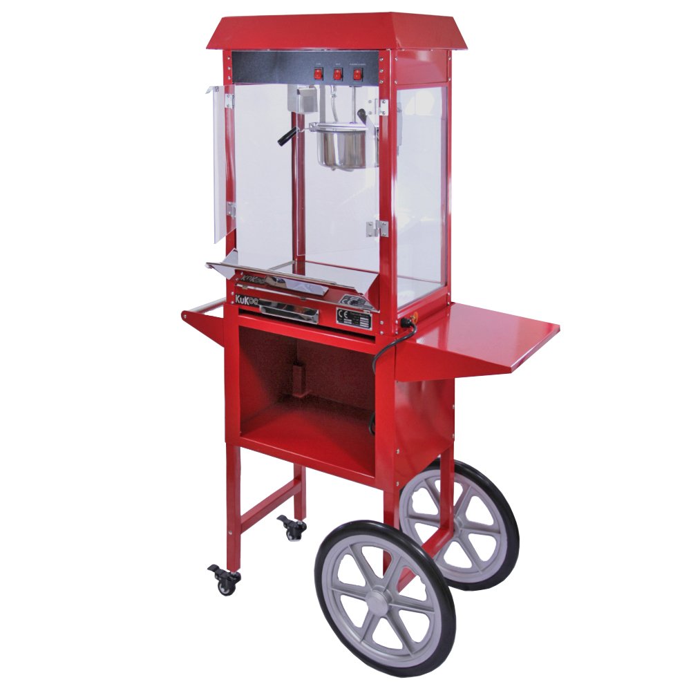 Kukoo - Macchina per Fare i Popcorn 230g in Acciaio Inossidabile con Carrello
