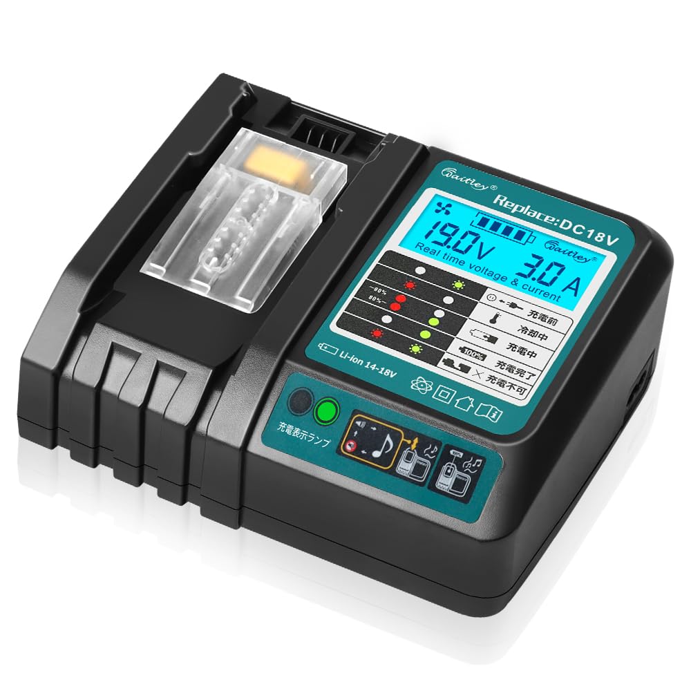 Amazon.co.jp: Waitleyマキタ DC18V充電器 互換 18V /14.4Vバッテリー