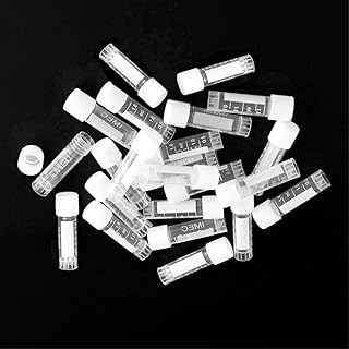 25pcs 2ml Lab Plastic Frost Test Tubes Vial Seal Cap, Graduated Marks Centrifuge Tubes Skirted Conical Bottom for Laboratory School Educational - White