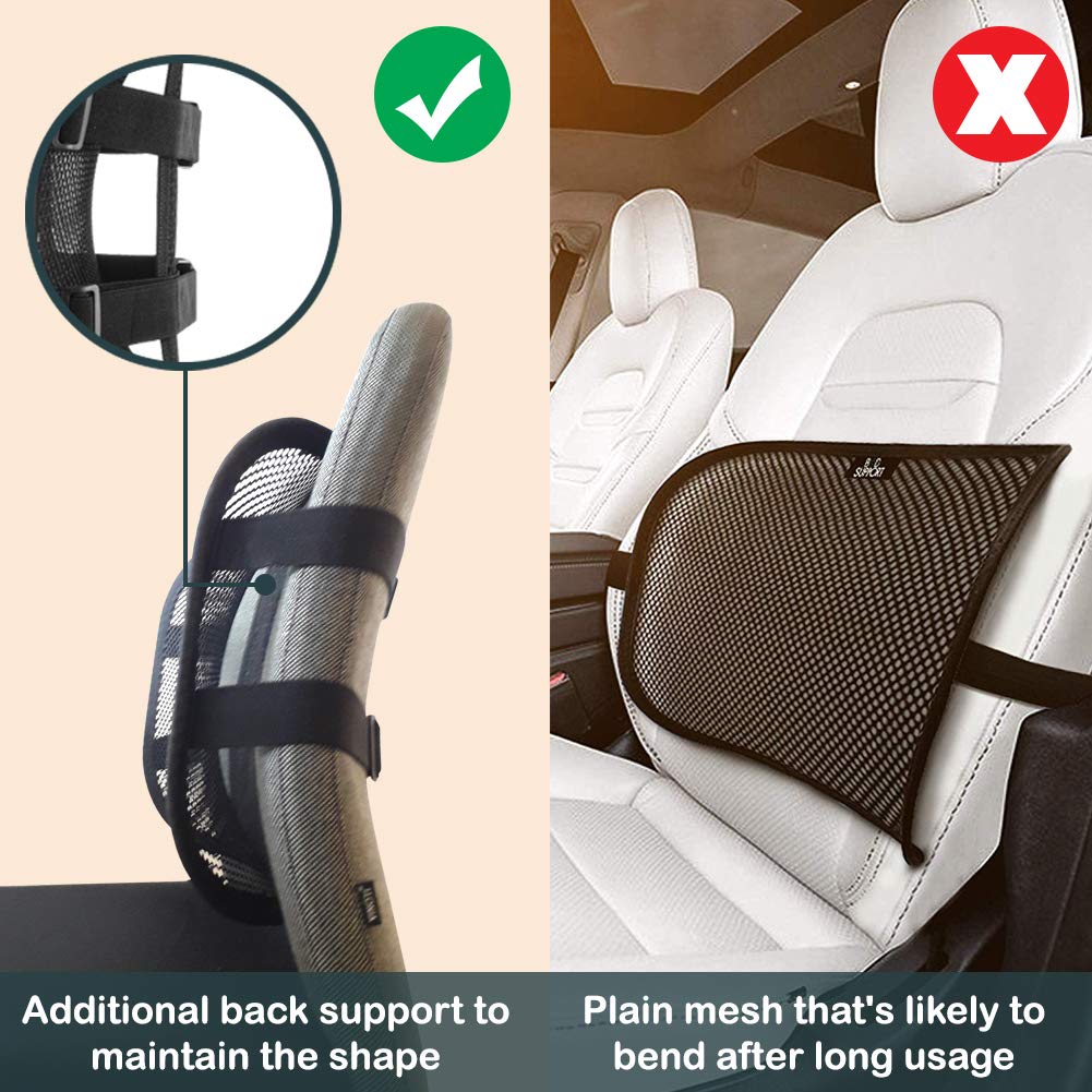 Buy Mesh Lumbar Support as Posture Chair Back Support with Breathable