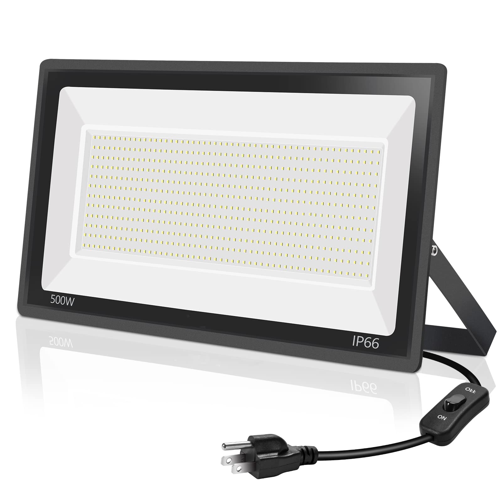 Photo 1 of **SEE NOTES**
YANYCN 500W LED Flood Light Outdoor,2750W Equivalent Super Bright FloodLight with Plug,58600LM 5000K Daylight White IP66 Waterproof Commercial Lighting