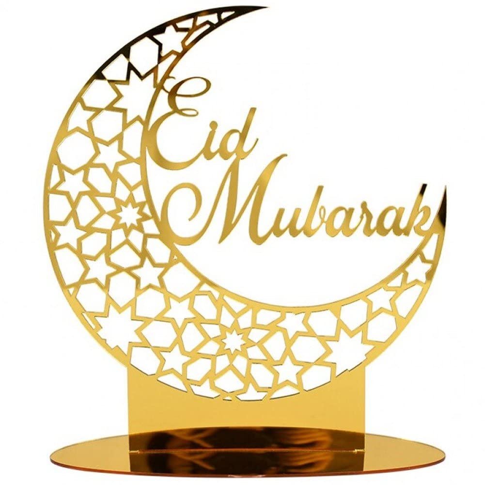 Eid Mubarak Acrylic Ornament Moon Star Ornaments Hollow Out Ramadan Ornaments Ramadan Sign Home Supplies