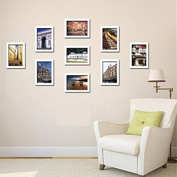 ArtzFolio Wall Photo Frame D180 White 5x7inch;Set of 9 PCS
