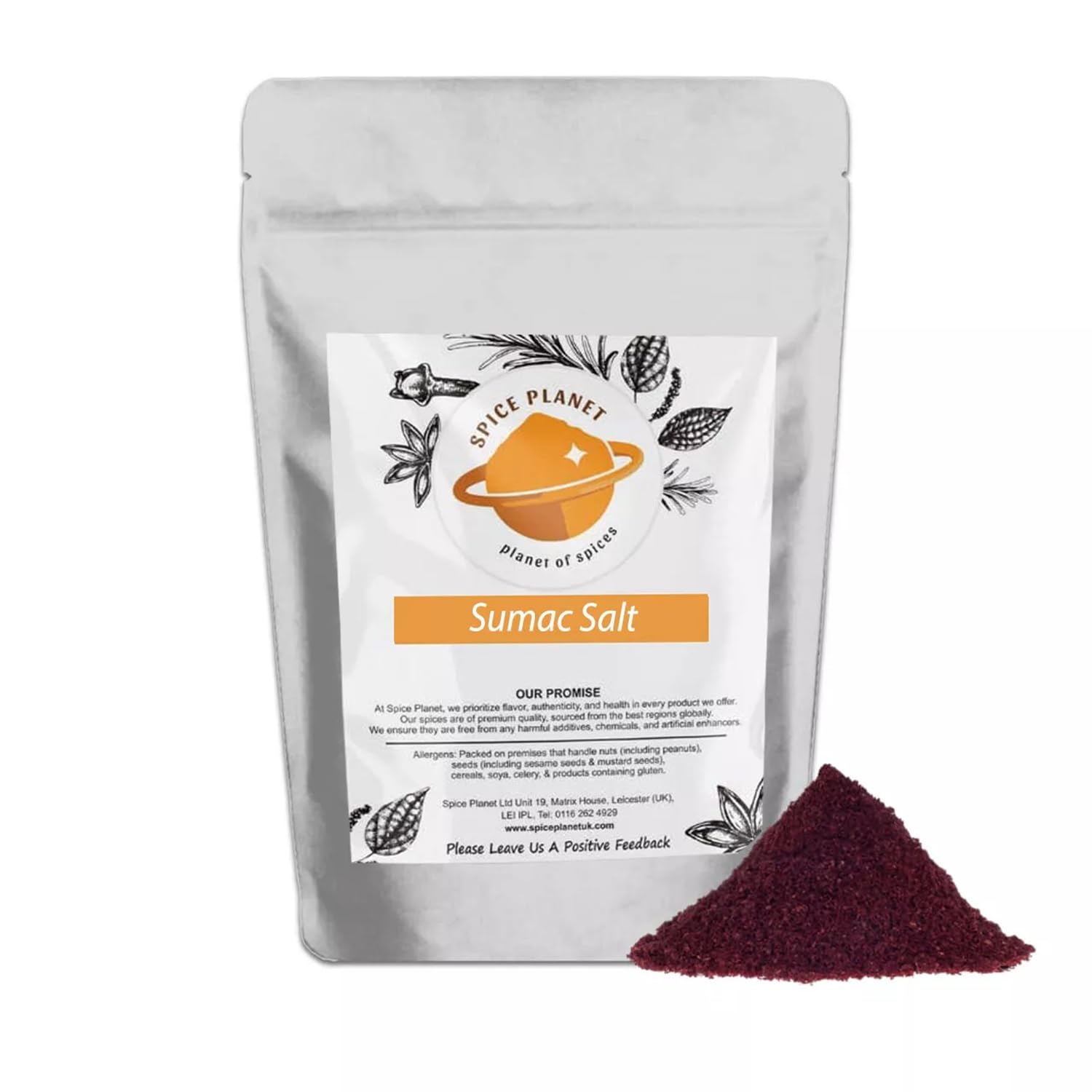 200g | Ground SUMAC | SUMAK | SUMACH | SOMAQ Spice (With Salt) Turkey by Spice Planet® (200 Grams)