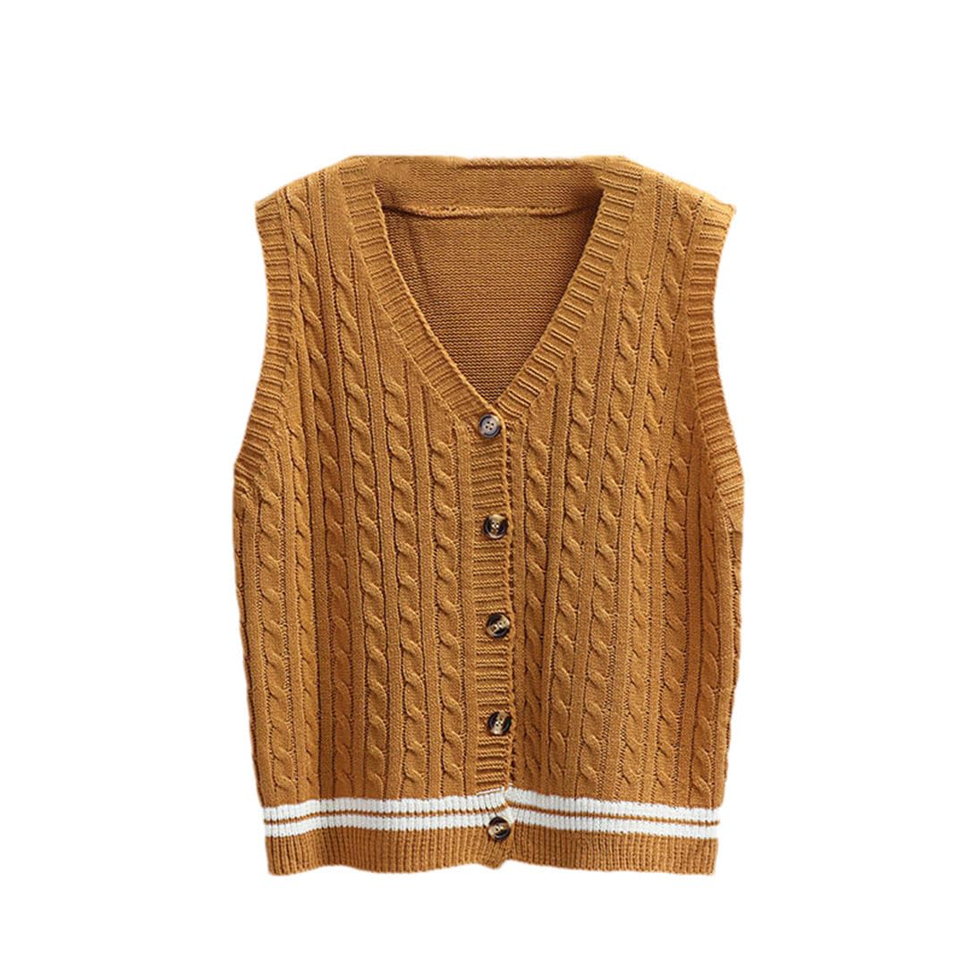 Women's Sleeveless V-Neck Sweater Vest Women's Versatile Simple Fashion Vest