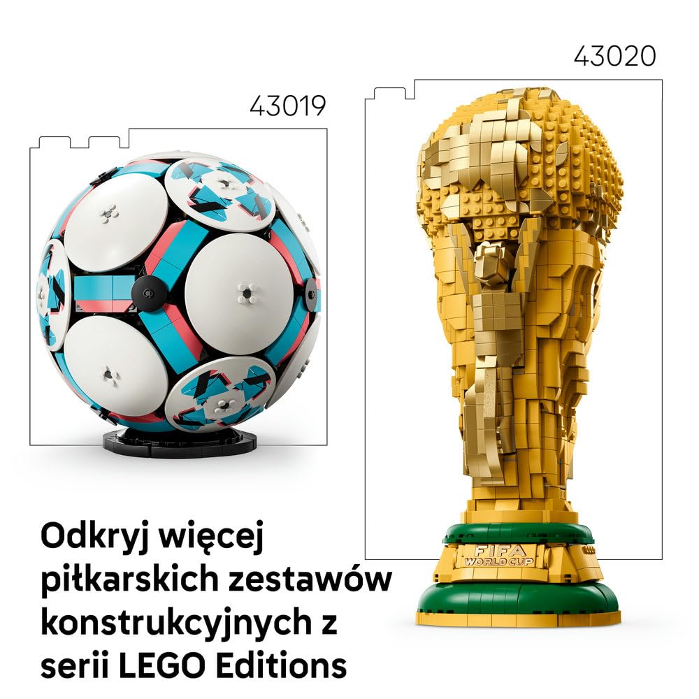 LEGO Editions Piłka nożna 43019 | Sportowa dekoracja, zestaw klocków dla dzieci, prezent dla fana piłki nożnej, dla chłopców i dziewczynek 10+, 1498 elementów