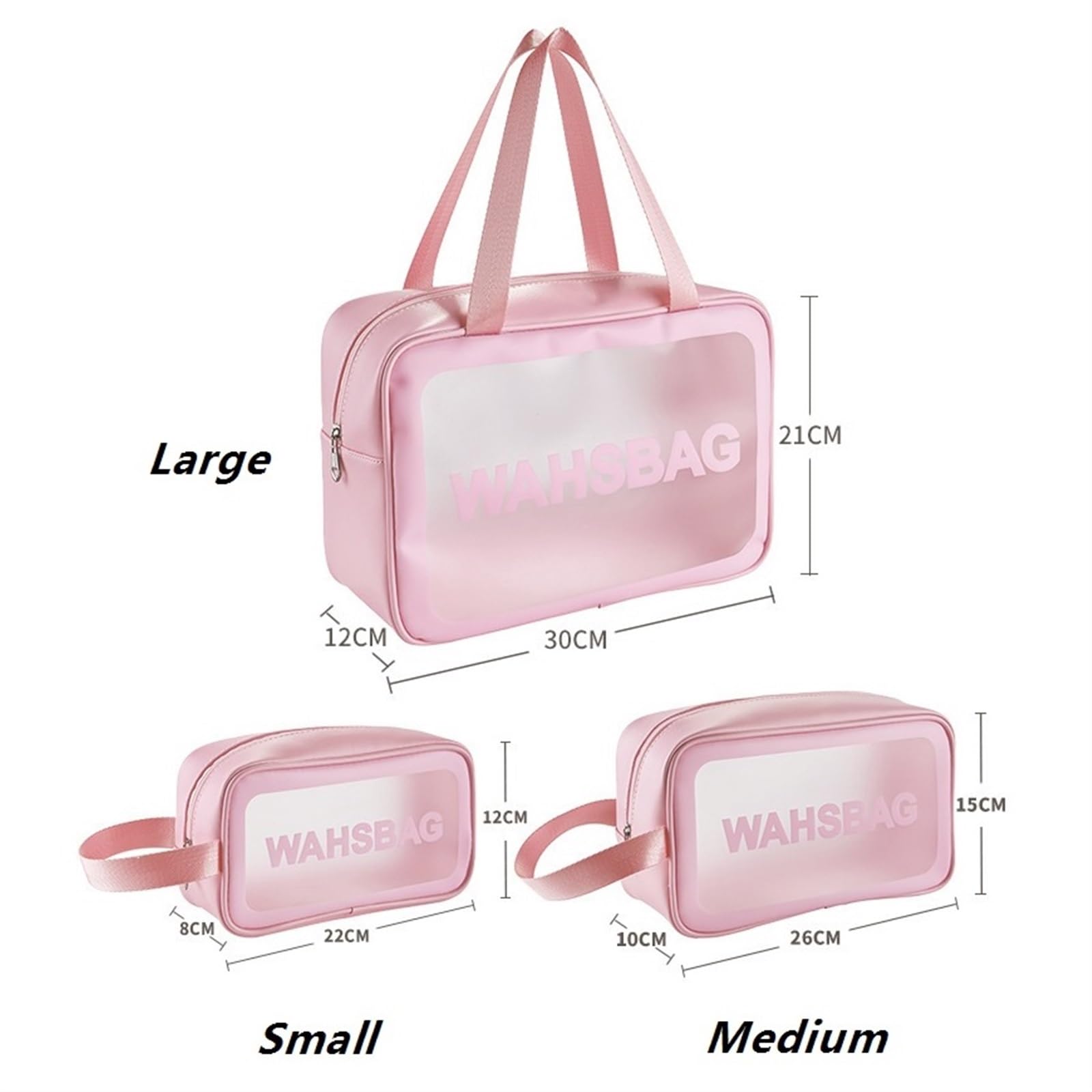 Multifunktions-Kosmetiktasche Große transparente, wasserdichte Kosmetiktasche, tragbar, for unterwegs, Mehrfarbig, mehrere Größen(Black,S)