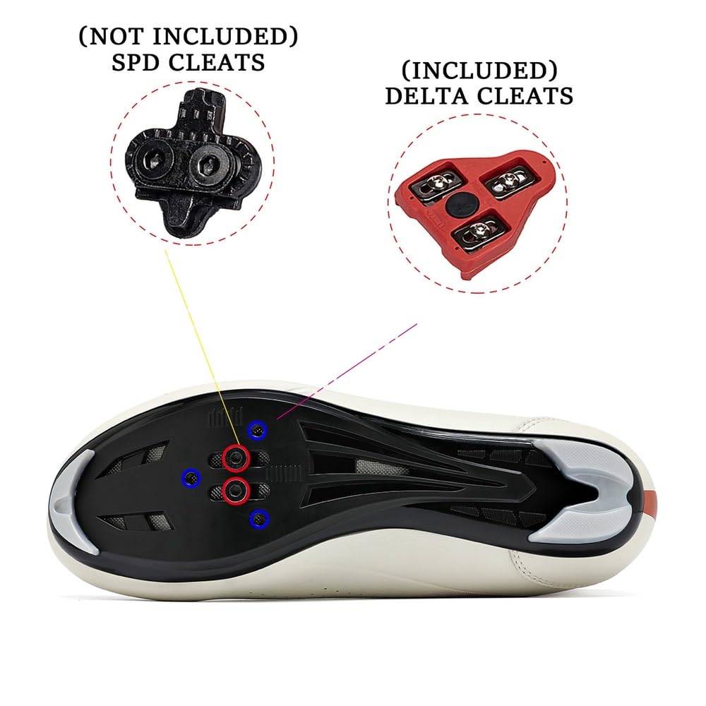 JiuQing Buty rowerowe męskie i damskie z blokami Delta kompatybilne z butami Peloton KEO SPD Indoor Outdoor Road Bike do rowerów spinningowych