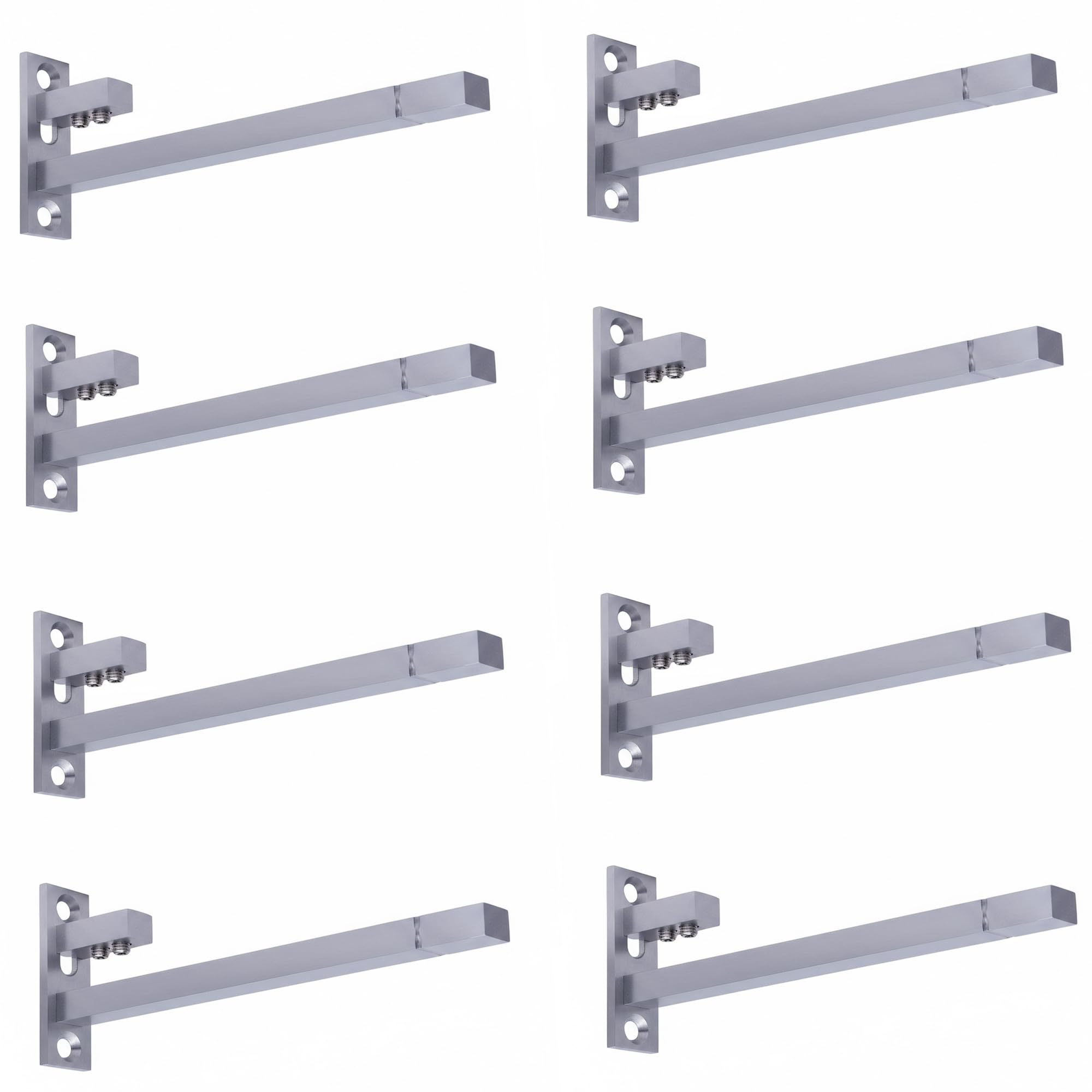 Atlantic F Type Glass Shelf Bracket 6 inch (Stainless Steel, Silver Matt Finish, Adjustable 6/8/10/12 mm, Pack of 4 Piece) — Amazon image 13