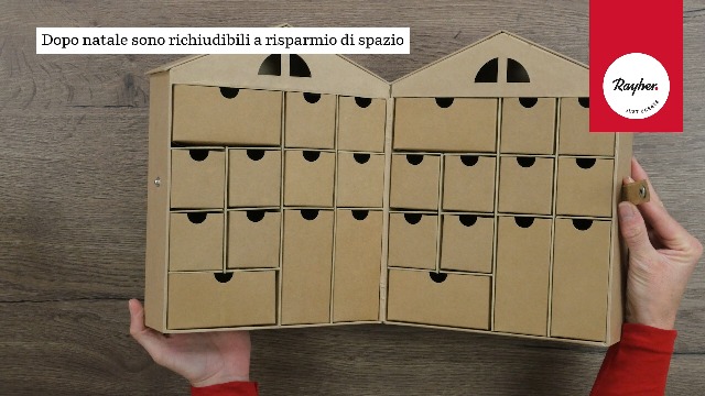 Calendario Dell'Avvento Rayher In Cartapesta Riciclata – Casa Con 24 Cassetti, 36x6,5x40 Cm, Da Decorare, Certificato FSC - 3