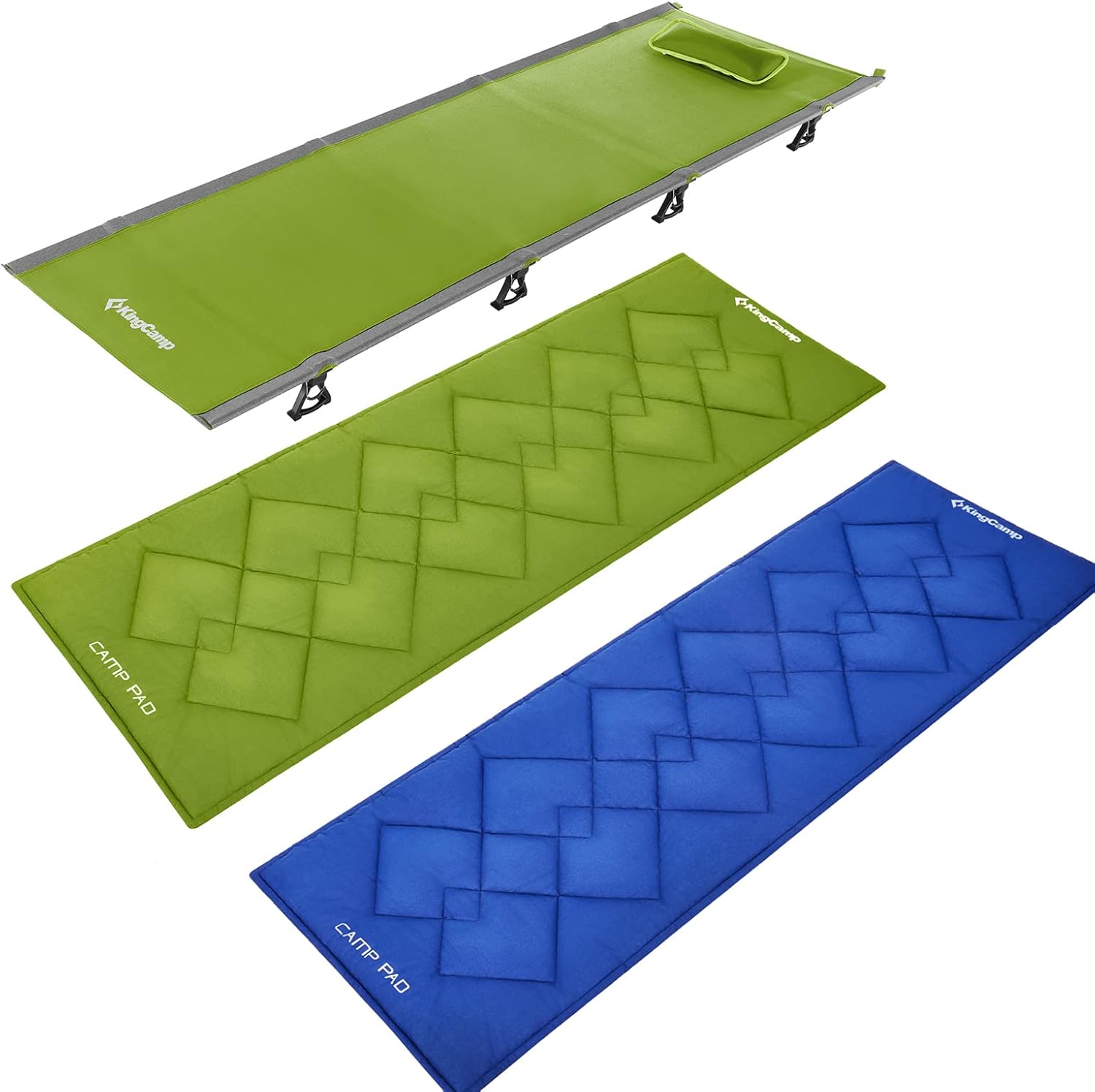 KingCamp Soft Cotton 2 Lightweight Camping Sleeping Cot Mat with Heavy Duty Cot Bed : Sports & Outdoors