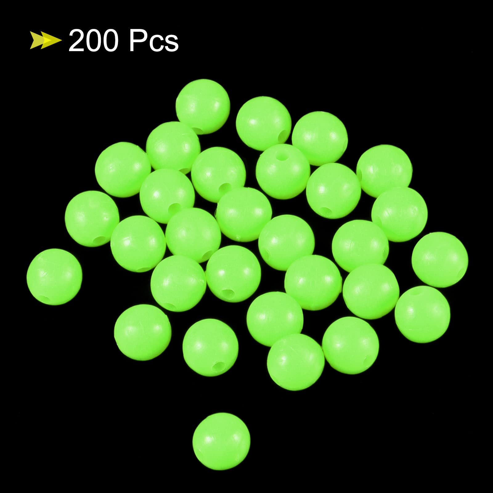 PATIKIL 4x3mm Luminous Pêche Perles, 200 Pièces Plastique Lueur Pêche Appât U0152ufs Appareillage Perle Tacle Outil Ovale, Blanc