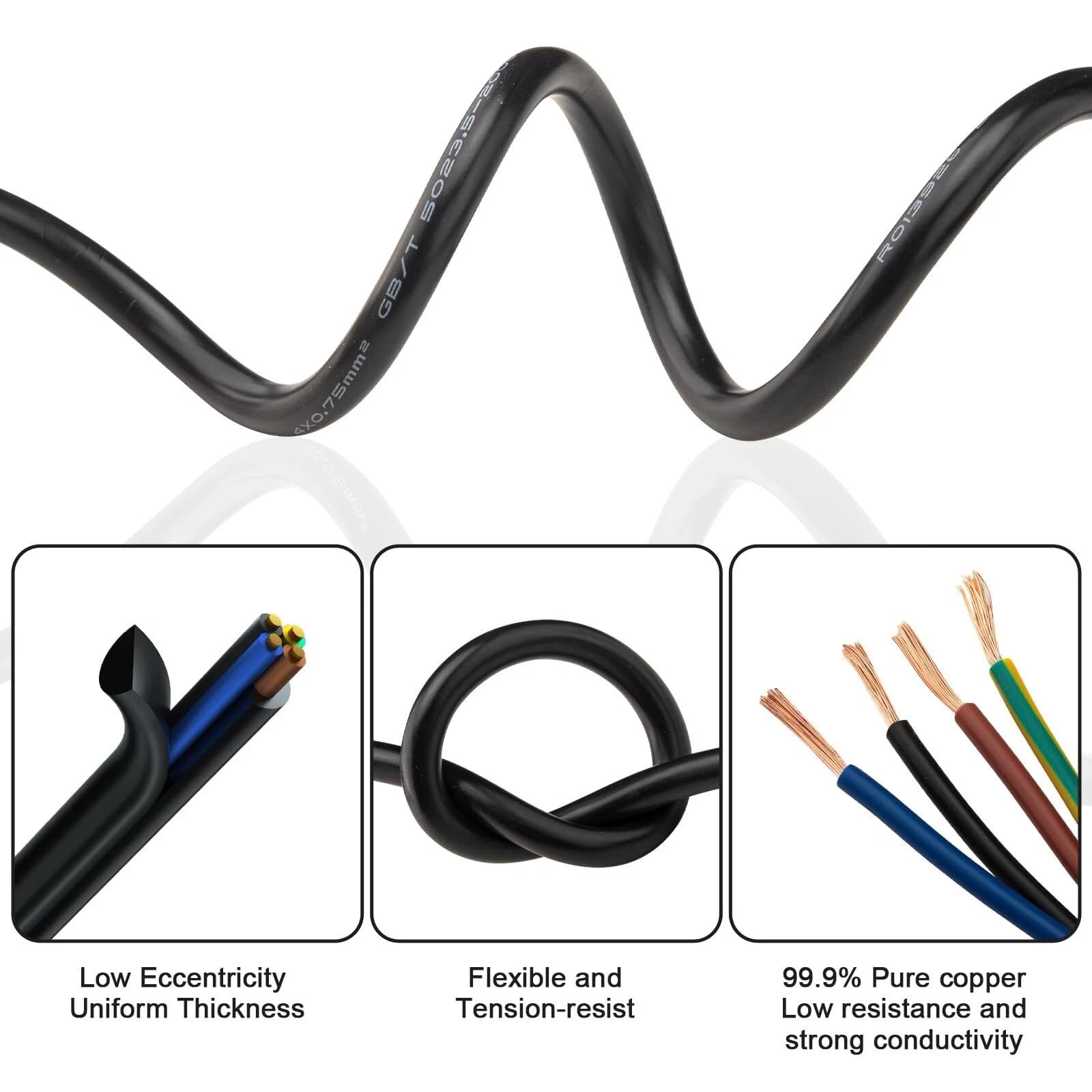 Cavo Di Segnale Schermato Ad Alta Temperatura AFPF/KFFP, Isolato In PTFE, Resistente Alle Interferenze Elettromagnetiche, 300 V, -60 °C ~ 200 °C, For Sensori, Automazione,(100ft,0.5mm²-5C)