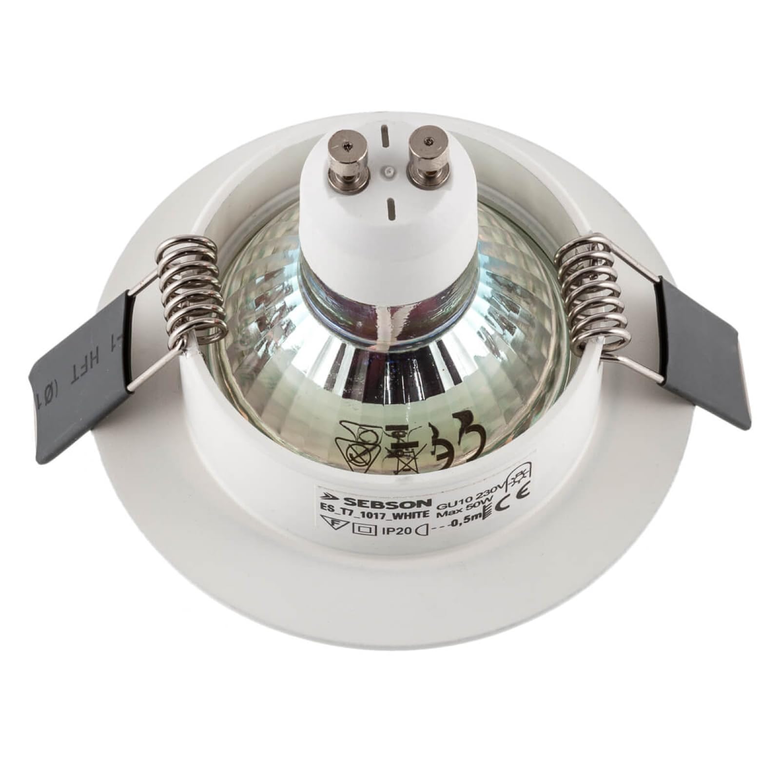 SEBSON Reflektor wpuszczany z gniazdem GU10 - Otwór montażowy sufitowy ø65mm (min. 60mm, maks. 70mm) - wpuszczana lampa sufitowa Ø80x24mm - Zestaw 12 szt