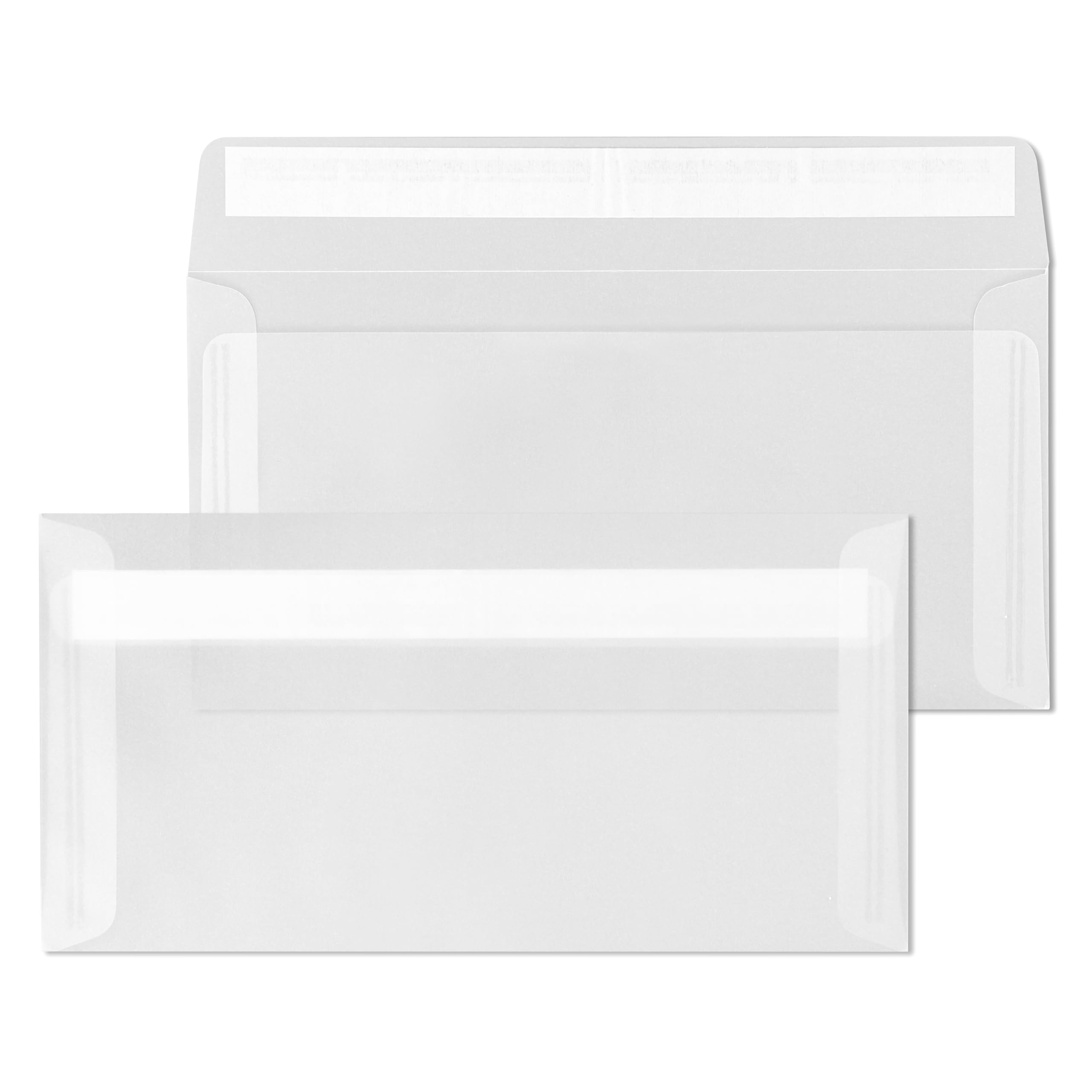 ÖKI Transparent Envelopes C5/6 Pack of 50 with Adhesive Strips 110 x 220 mm 100 g White Clear