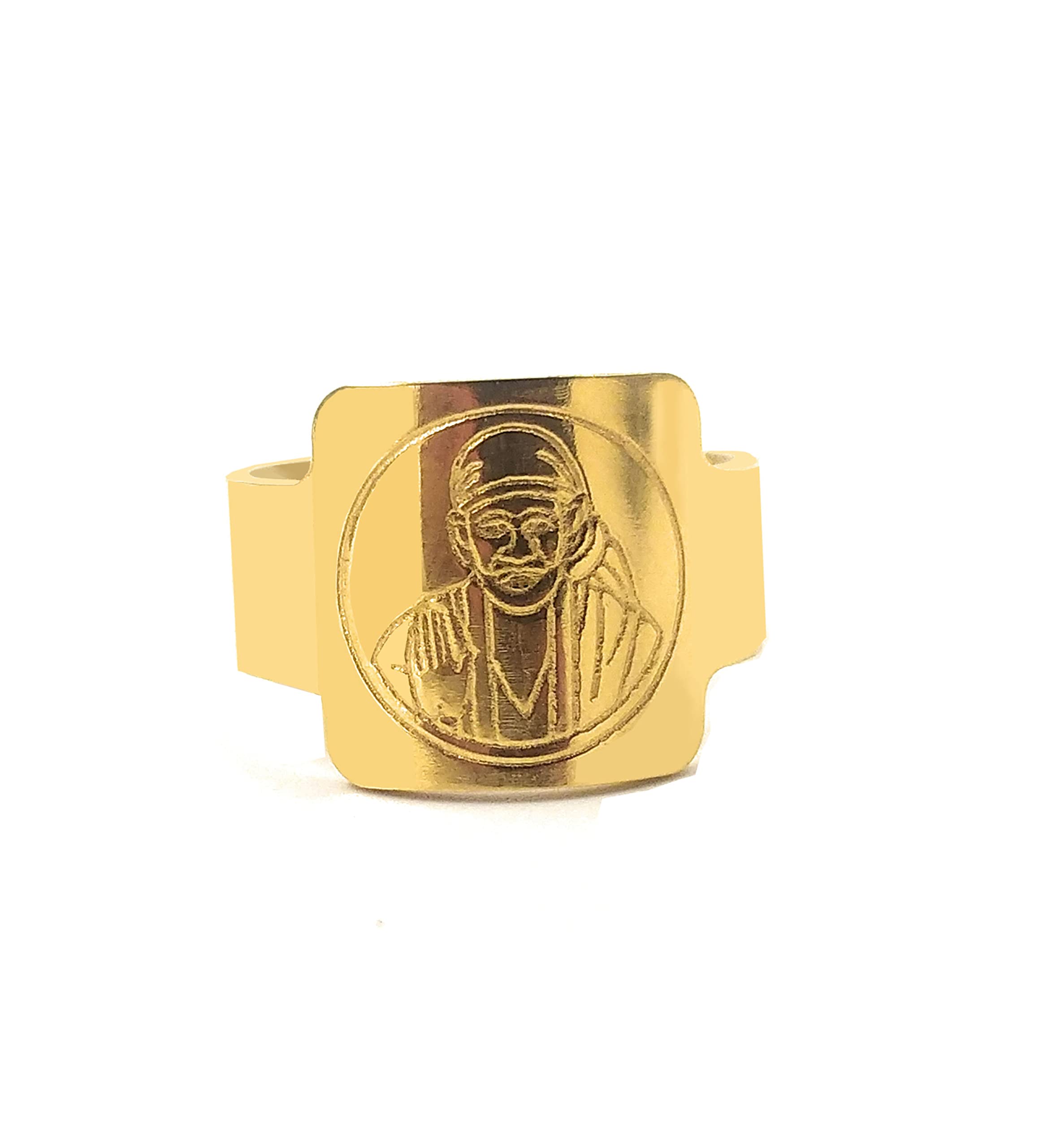 SHINDE EXPORTS Shirdi Saibaba golden brass ring for women and men free size (square) (B08W9GFJ1Q) Amazon Price History, Amazon Price Tracker