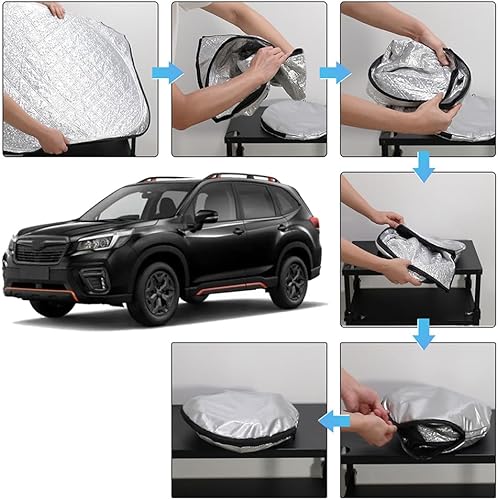 Miniatura 2 de D-Lumina Parasol para parabrisas  Compatible con Subaru Forester 2019 2020 2021 2022 2023 2024 2025  Material mejorado de 3 capas 240T, protector
