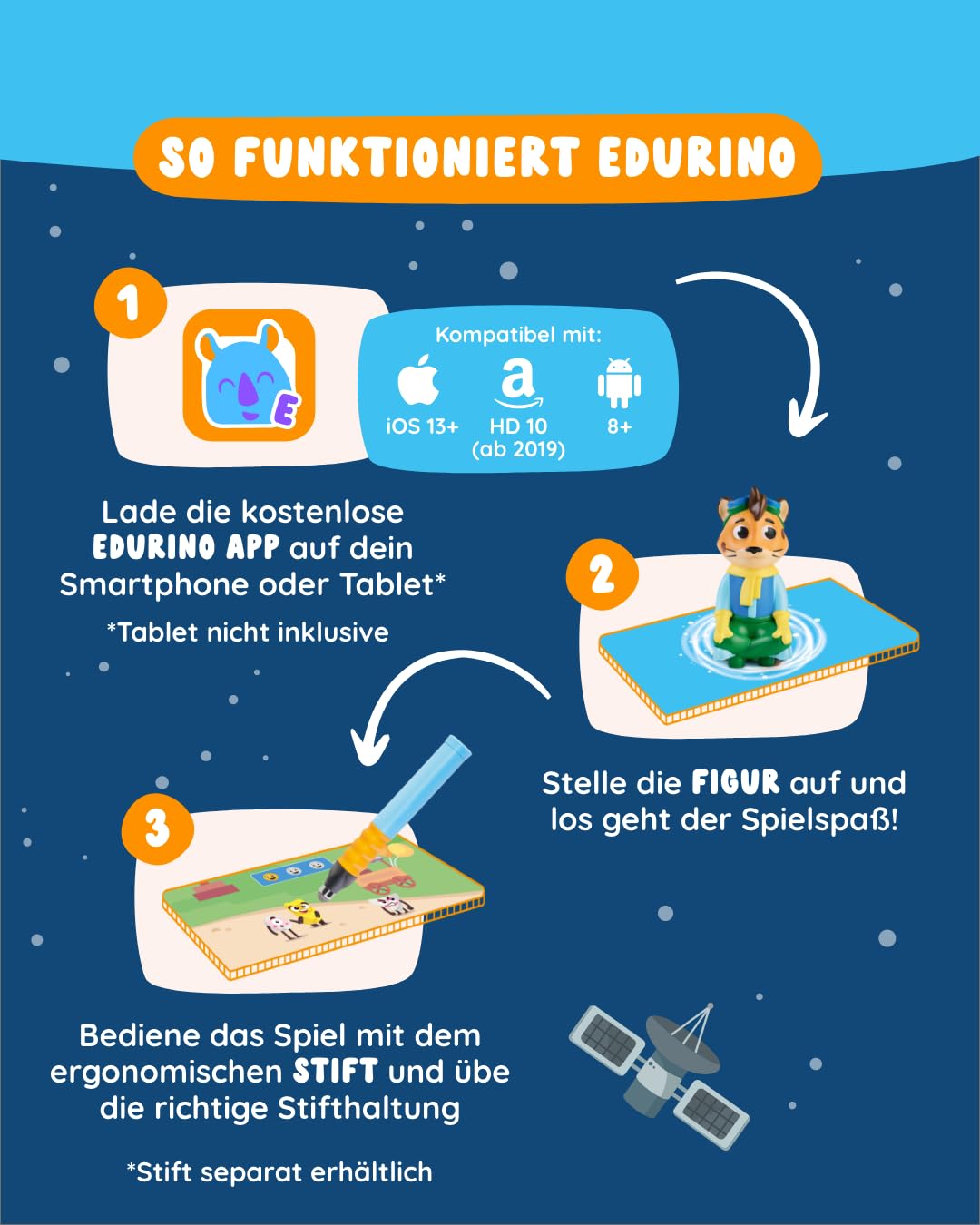Edurino Figur Leo Meine Gefühle ab 4 Jahren inkl. App | Eigene Gefühle spüren & benennen | Gefühle Anderer erkennen | Gefühle ausdrücken