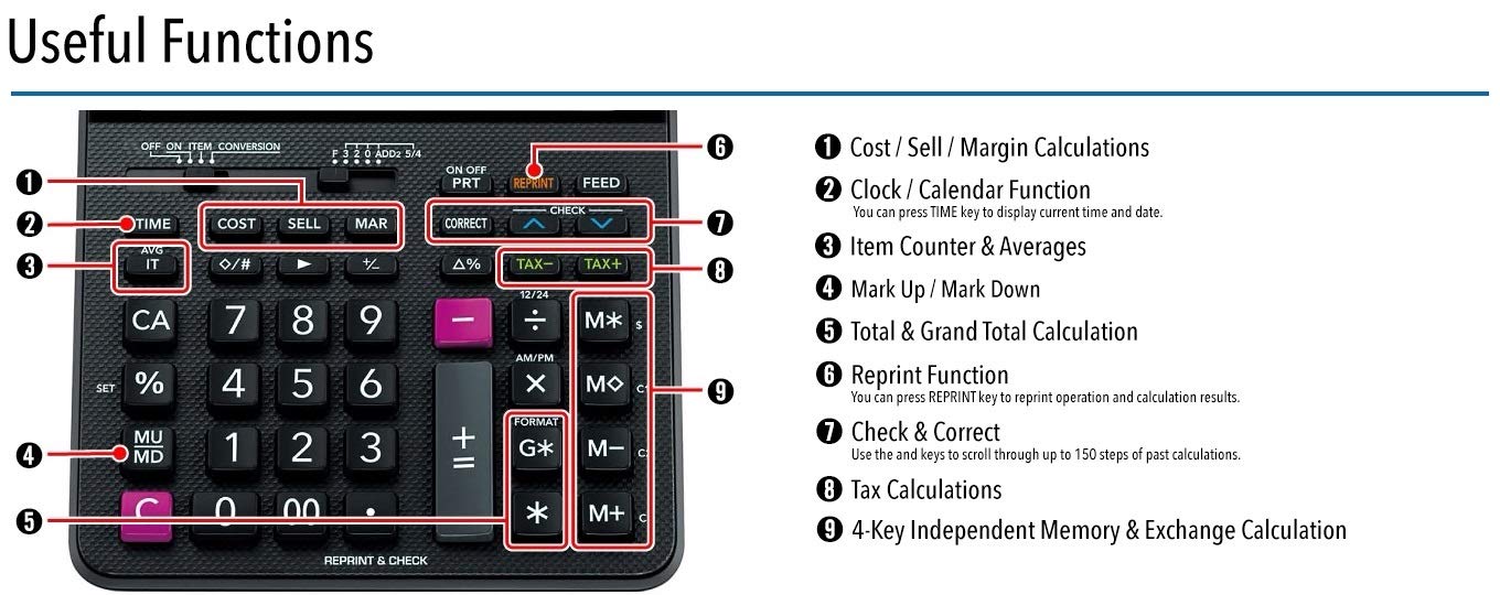 Casio Calculadora de impresión HR-200RC