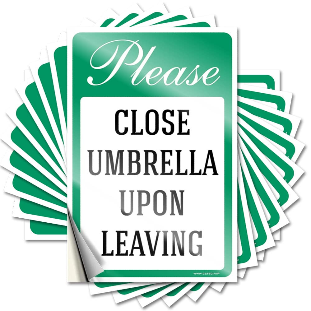 Decal Bathroom Accessories Decor Classroom Glitter Accessories Please Close Umbrella Upon Leaving - Scratch Resistant Stickers(8X12CM)