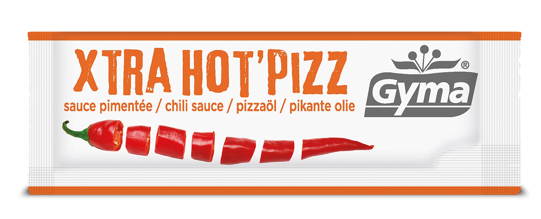 Gyma Boite Distributrice Sauce Pimentée pour Pizza, Blanc/Orange, 200 Unités