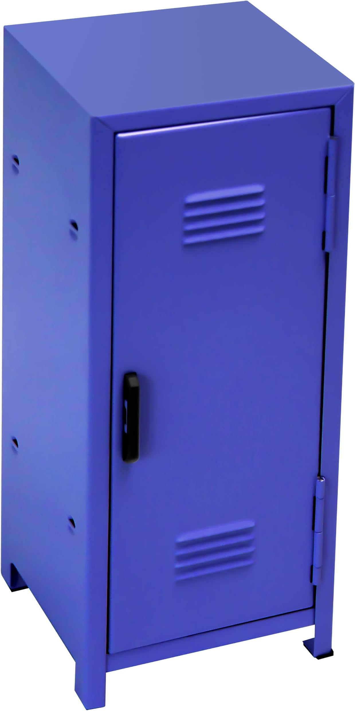 PACOLO Mini Locker with Key Lock, Metal Small Locker for Desktop, Girls Lockbox Desktop Storage Organizer, Money Safe and Cash Lock Box for Girls Safe (Blue)