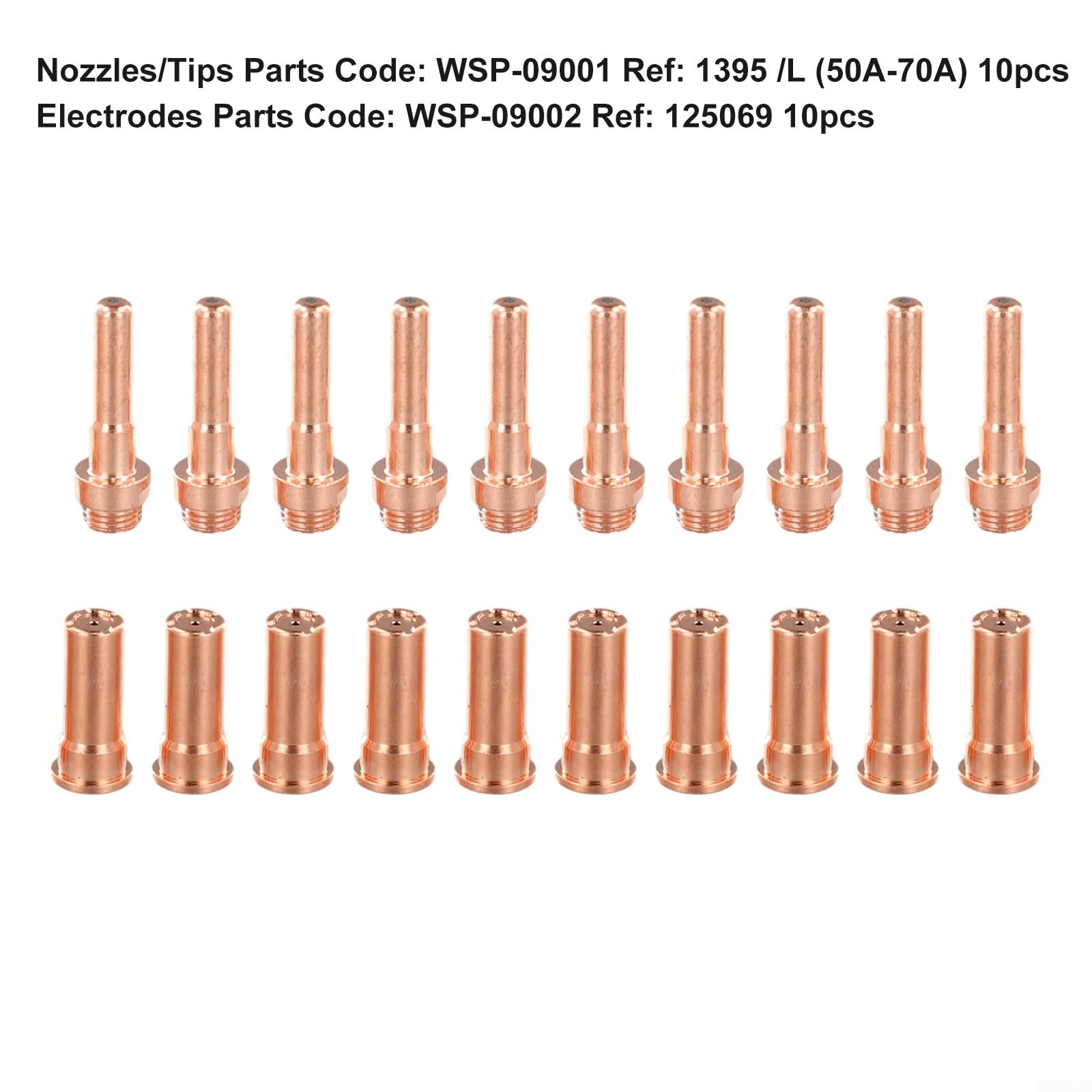 Juego de puntas y electrodos de boquilla de antorcha de plasma, paquete de 20 piezas de repuesto para soplete de corte de plasma Cebora CP-70, incluye modelos 1403 y 1395 para corte de metal
