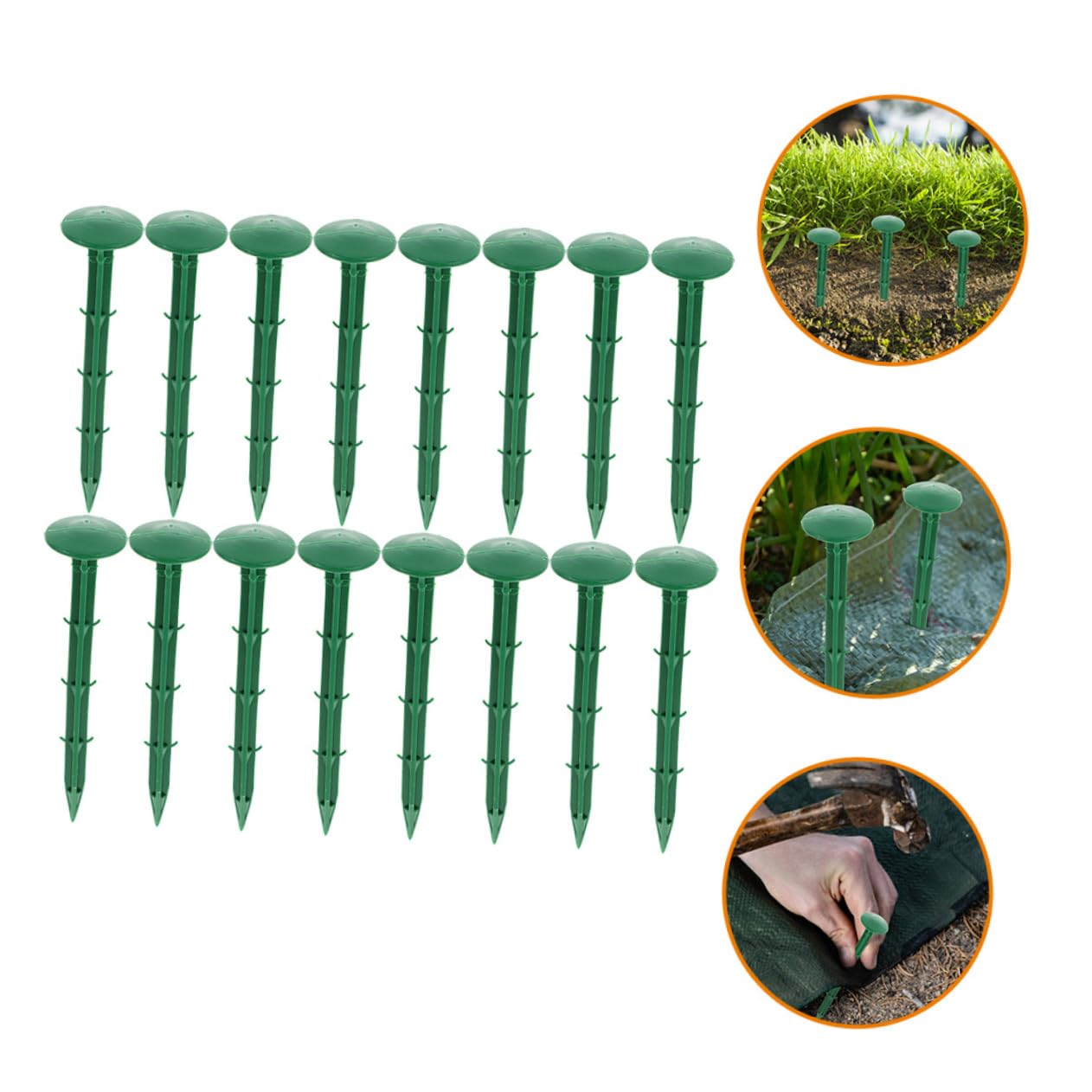 Piquets de Jardinage en Plastique Vert 150 Pièces pour Fixation