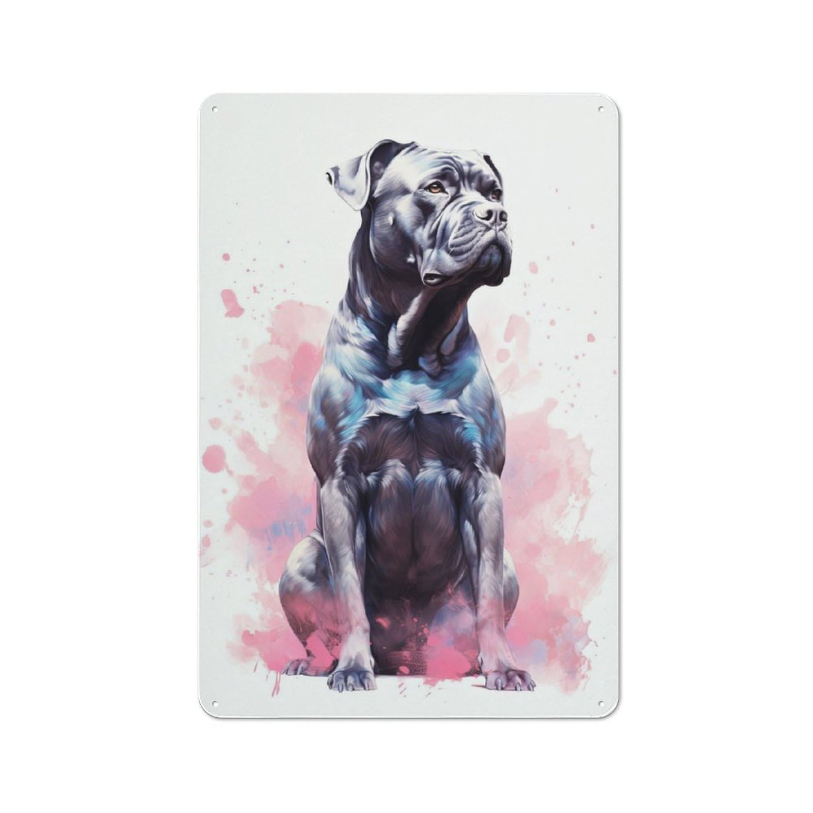 Junmoney Watercolor Cane Corso Vintage Vintage Metal Sign 30X20cm Featuring Restaurant Wall Art For Takeaway, Bar, Kitchen Or Counter Area