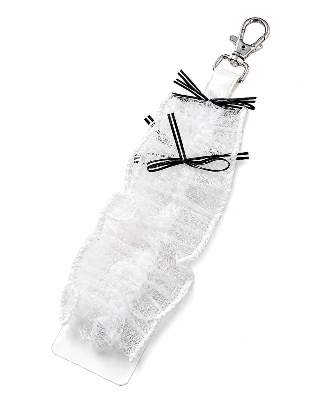 Lace Mobile Phone Wrist Strap with Metal Clasp | Cute Korean Style Ruffle Phone Charm | White-image-10