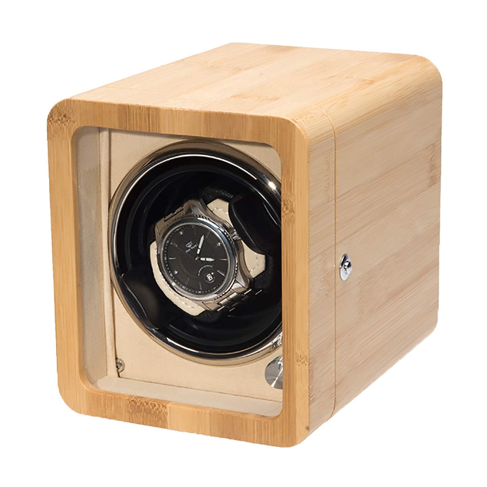 Watch Winders Single Automatic Mechanical Watch Shaker Wooden Motor Rotating Watch Device Dual-power Watch Winding Box (Watch Display Box)