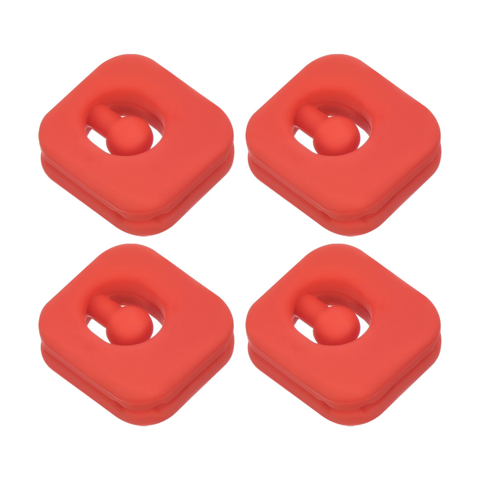 M METERXITY 4 Pack Tennis Vibration Dampener - Square Shock Absorber, Silicone Racket String Damping, Apply to Tennis Racket (2.2cm, Red)