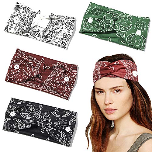 Vacso Mask Holder - Head band with Buttons for Face Mask - Perfect Ear Savers for Masks - Button Headbands for Nurses, Doctors, Yoga, and Sports - Soft Button Headband (B)