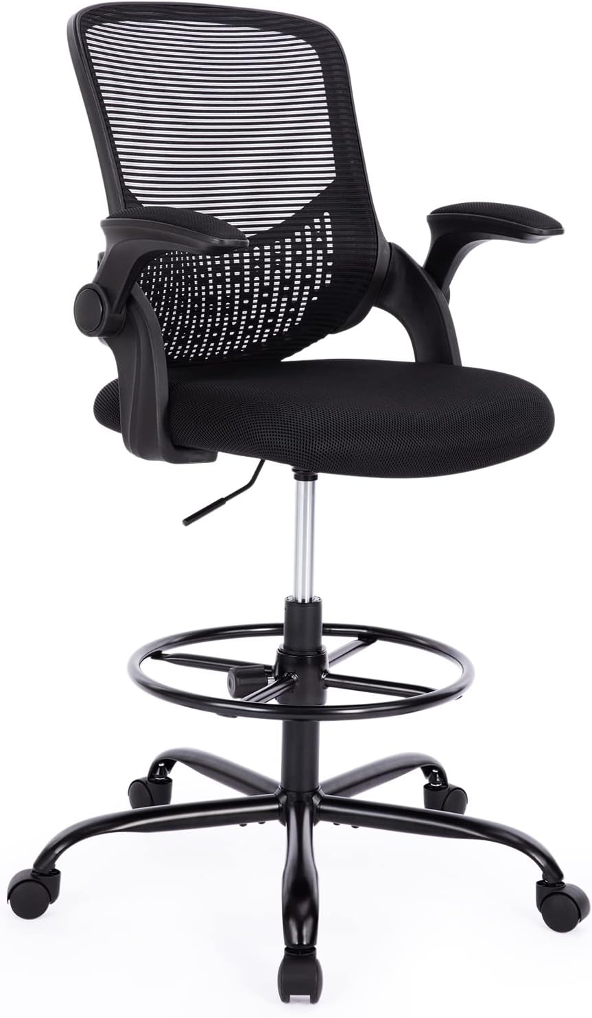 Amazon.com: SMUG Drafting Flip-up Armrest, Tall Standing Desk Mesh ...