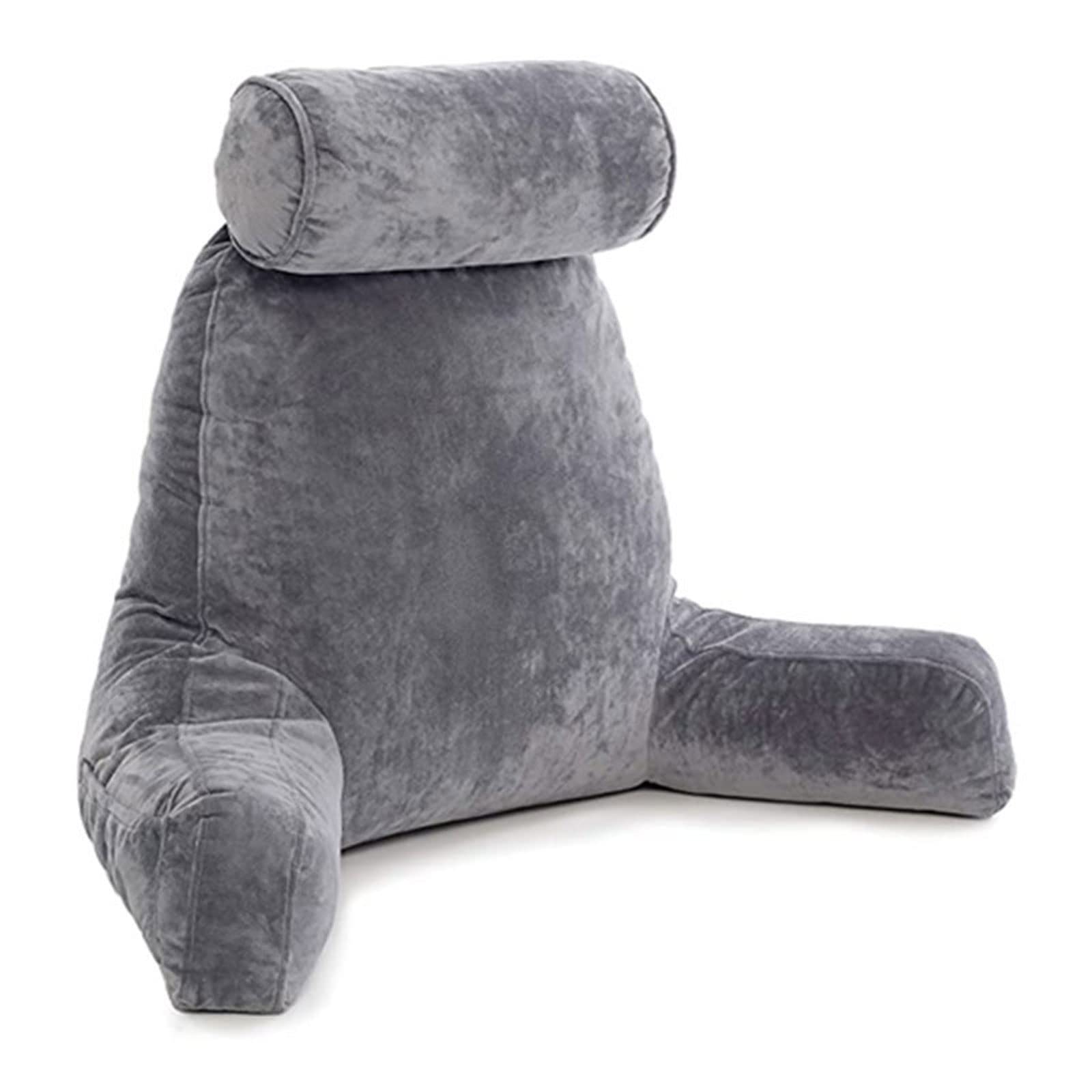 Almohada de lectura de felpa con brazos, respaldo de apoyo para cama, sofá o suelo, cómodo cojín para ver televisión y leer, almohada de relajación ideal