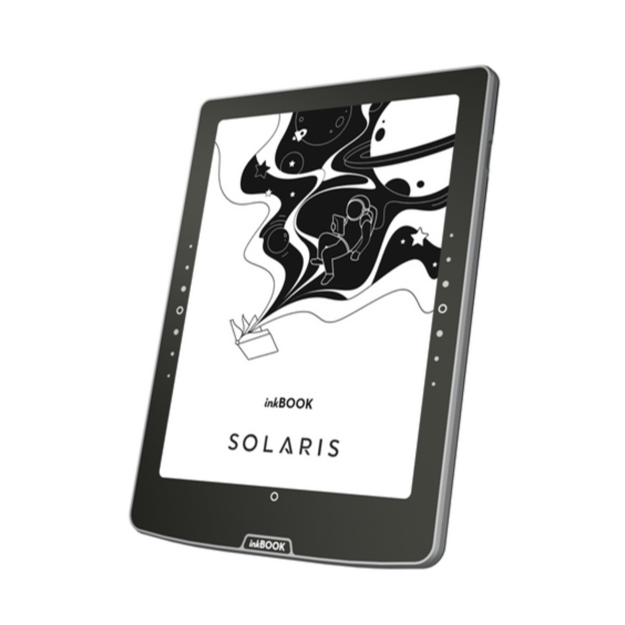 inkBOOK Solaris Black – 6 Zoll E-Book Reader mit Augenfreundlichem Display, Beleuchtung & Android | Unterstützt Onleihe, Skoobe, Nextory Apps | 32GB, Hörbücher via Bluetooth, USB-C, Werbefrei