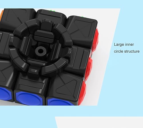 Miniatura 5 de AMAZA Cubo mágico negro de 3 x 3 velocidades, plástico, rompecabezas giratorio, estilo moderno, unisex, negro, nivel de habilidad intermedio, 1