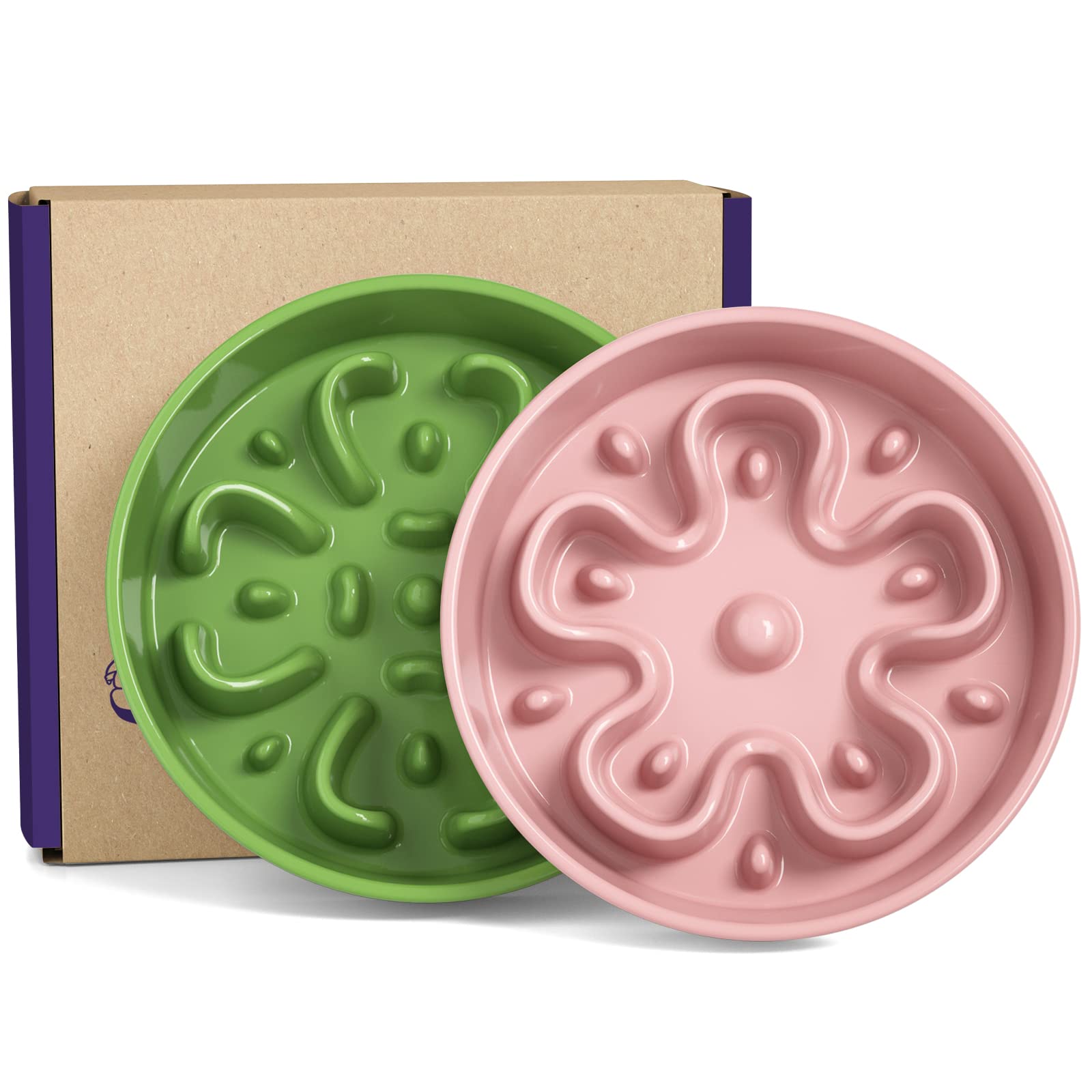 LE TAUCI Dog Bowl Slow Feeder Ceramic, 1.5 Cups Slow Feeding Dog Bowl Small Medium Breed, Puppy Slow Feeder Bow for Fast Eaters, Dog Dishes to Slow Down Eating, Puzzle Dog Food Bowl