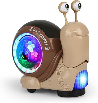 Snail Crawling Toys, Toddler Electric Snail Toy with LED Lights & Music