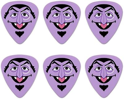 Sesame Street Count Face Novelty Guitar Picks Medium Gauge - Set of 6