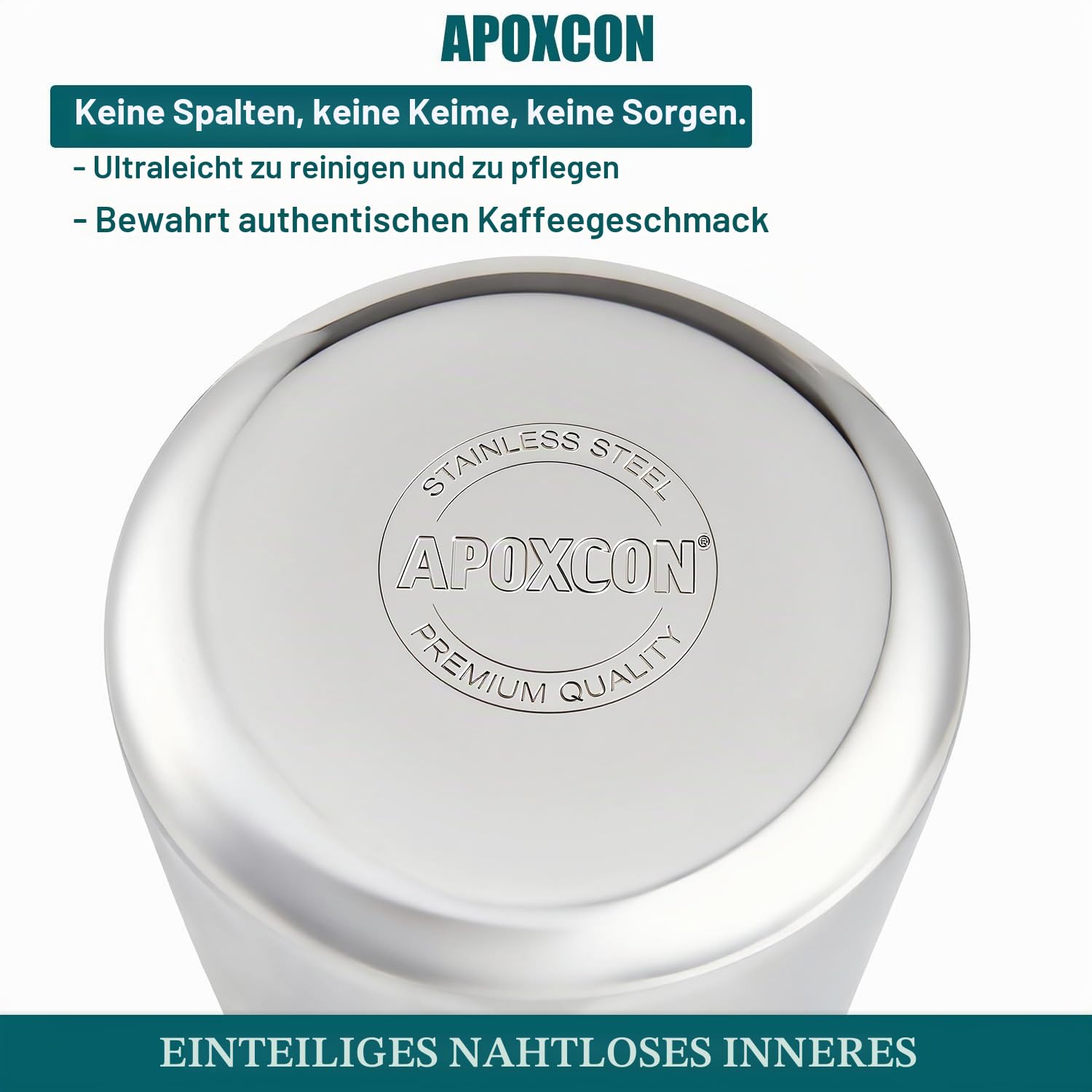 APOXCON Kaffee-Perkolatorkanne aus Edelstahl mit robustem Glasknopf und behandeltem Massivholzgriff und tropffreiem Ausgießer, Camping-Kaffeekanne, Verwendung auf jedem Herd, kein Aluminium
