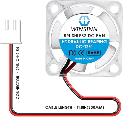 Miniatura 3 de WINSINN Ventilador RGB de 0.984 in de 12 V, impresora 3D colorida LED micro ventiladores de 12 voltios 2510 rodamiento hidráulico, enfriamiento sin