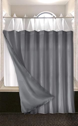 SPACE Sistema de ducha expandible + cortina  Ducha espaciosa  Cortina de ducha curva de instalación rápida con protectores contra salpicaduras