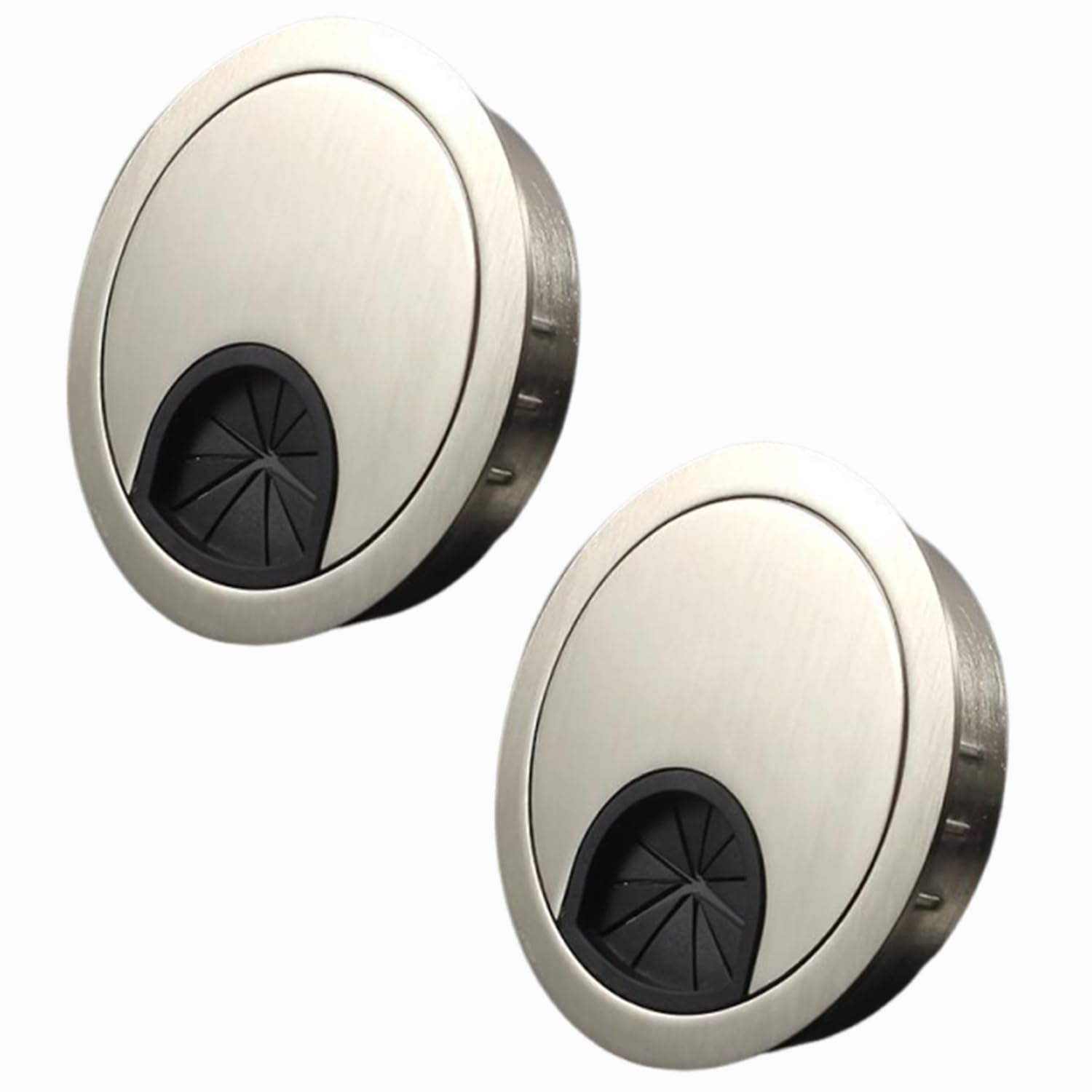 2 PCS Desk Cable Grommet - 60mm Zinc Alloy Desk Grommet, for Entertainment Systems in Computer Desks, Office Equipment, PC Peripherals, Offices, Homes, and Schools.