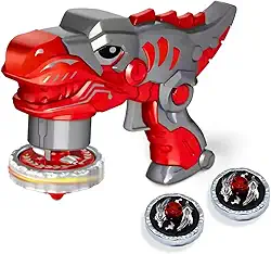 Kit Disco Dinossauro - Voo De Àguia - Lançador Avançado + 2 Piões De Batalha Alta Performance, Efeitos Visuais Ação Inspirada Em Animes! À Partir De 6 Anos (Vermelho)